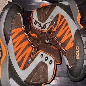 Polo Ralph Lauren Men's Black and Orange Hiking Boots